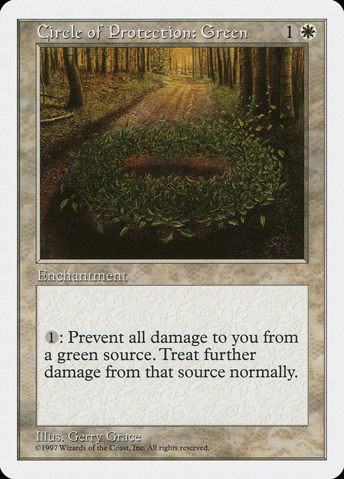 Circle of Protection: Green [Fifth Edition] MTG Single Magic: The Gathering    | Red Claw Gaming