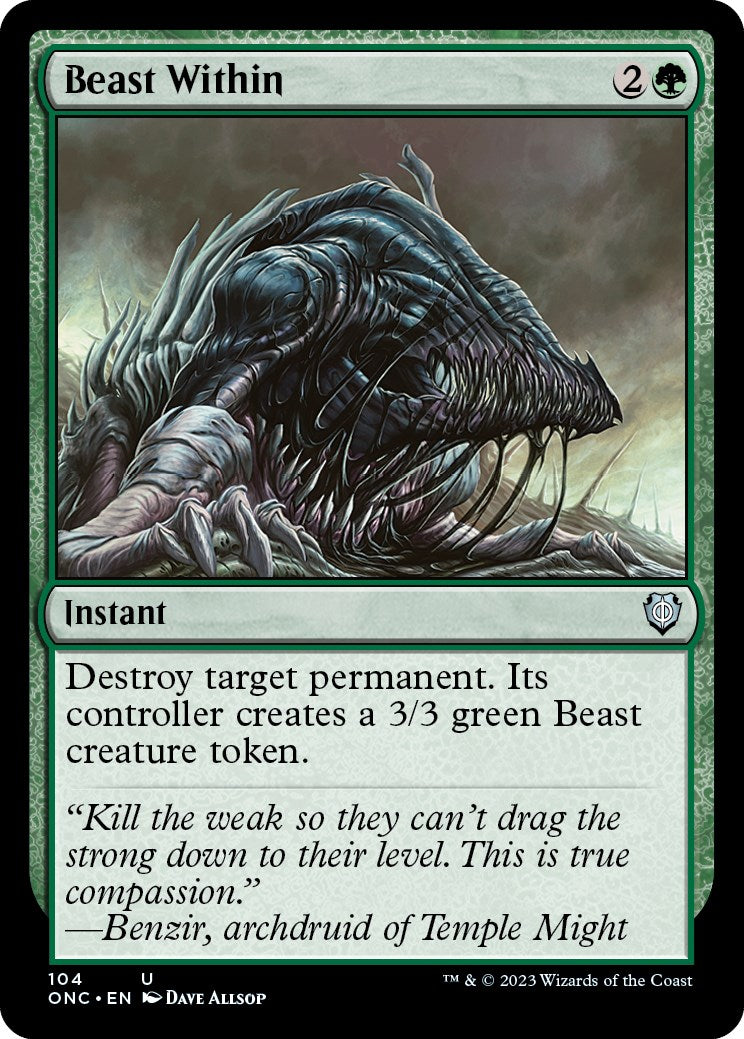 Beast Within [Phyrexia: All Will Be One Commander] MTG Single Magic: The Gathering    | Red Claw Gaming