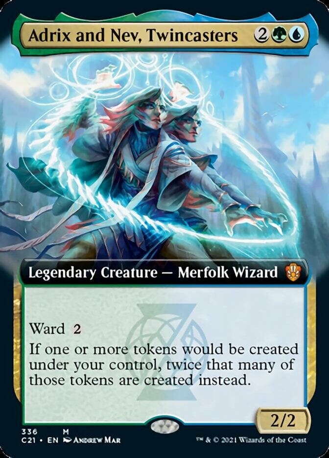 Adrix and Nev, Twincasters (Extended Art) [Commander 2021] MTG Single Magic: The Gathering    | Red Claw Gaming