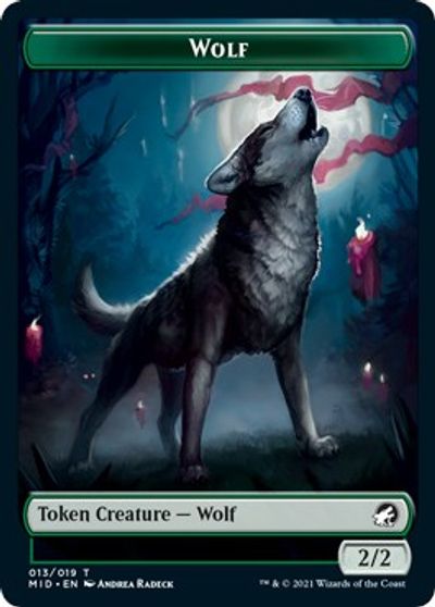 Centaur // Wolf Double-Sided Token [Innistrad: Midnight Hunt Commander Tokens] MTG Single Magic: The Gathering    | Red Claw Gaming