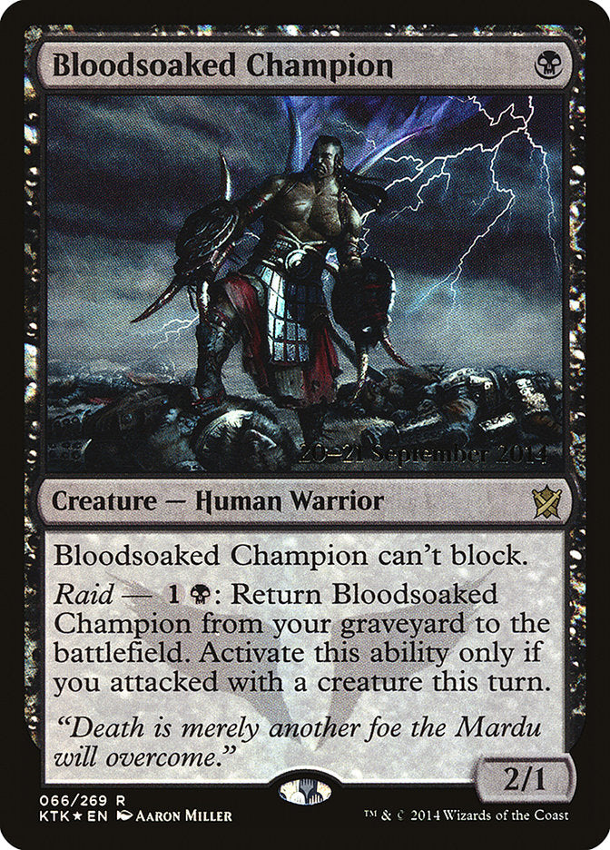 Bloodsoaked Champion [Khans of Tarkir Prerelease Promos] MTG Single Magic: The Gathering    | Red Claw Gaming