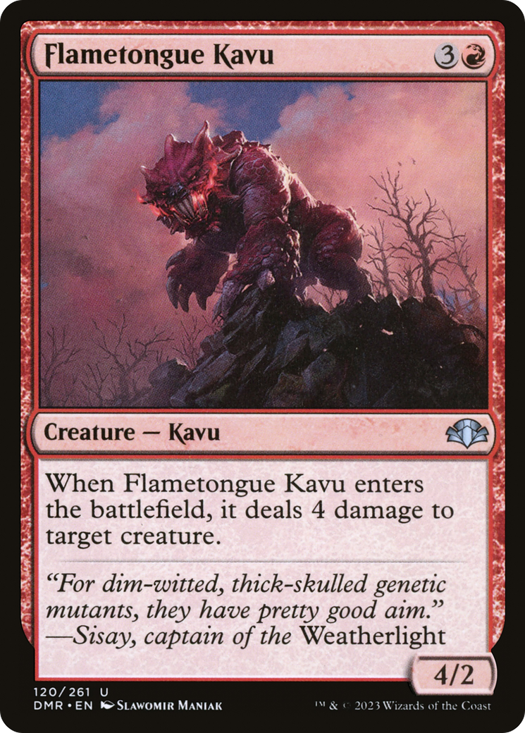 Flametongue Kavu [Dominaria Remastered] MTG Single Magic: The Gathering    | Red Claw Gaming