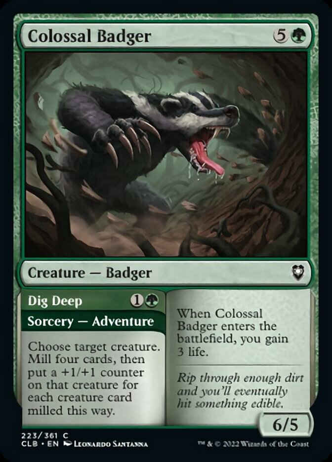 Colossal Badger // Dig Deep [Commander Legends: Battle for Baldur's Gate] MTG Single Magic: The Gathering    | Red Claw Gaming