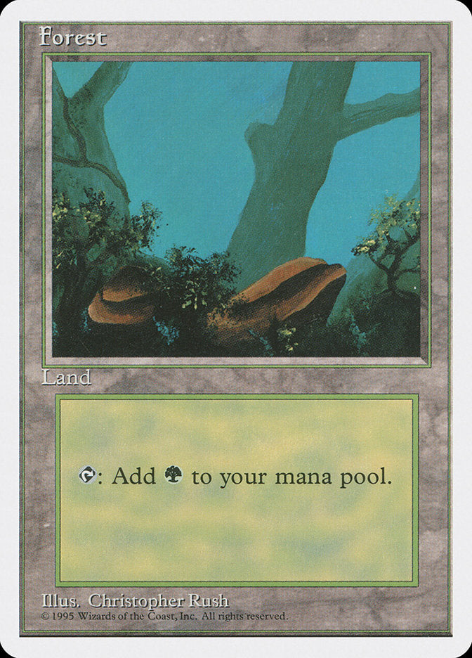 Forest (Two Stones) [Fourth Edition] MTG Single Magic: The Gathering    | Red Claw Gaming