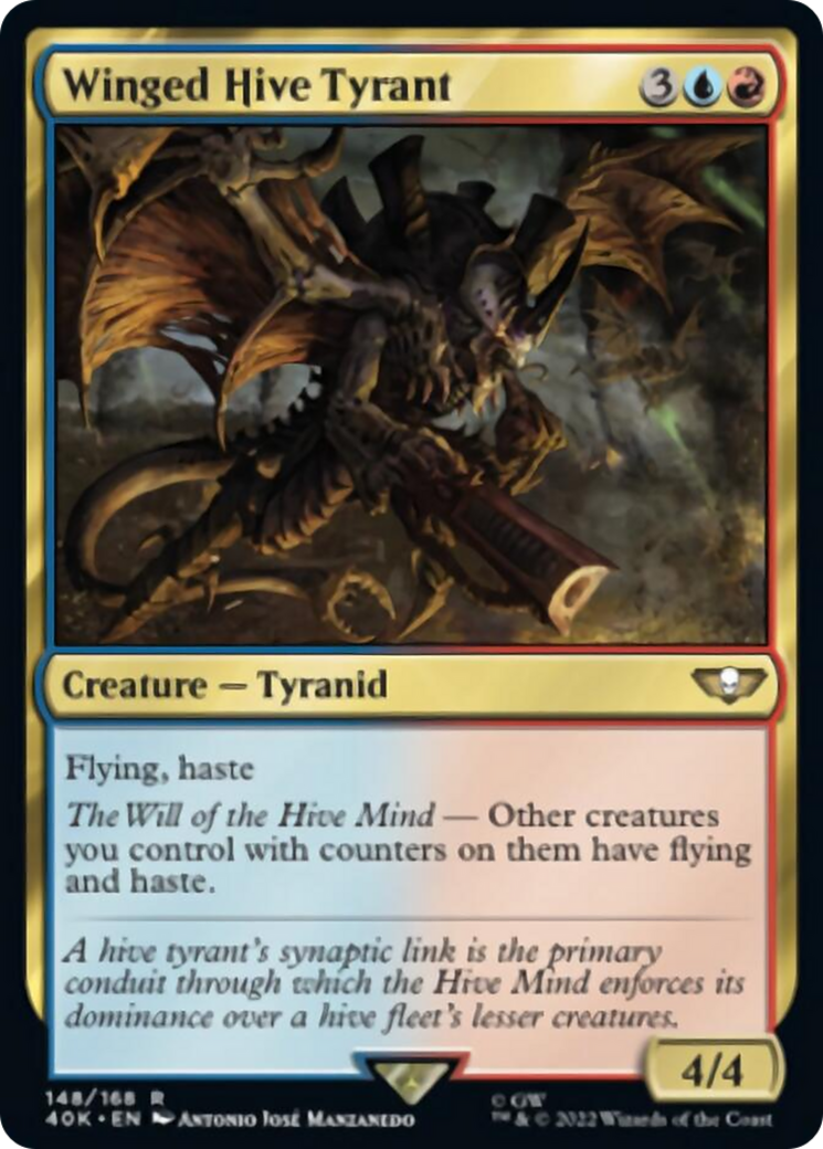 Winged Hive Tyrant (Surge Foil) [Warhammer 40,000] MTG Single Magic: The Gathering    | Red Claw Gaming