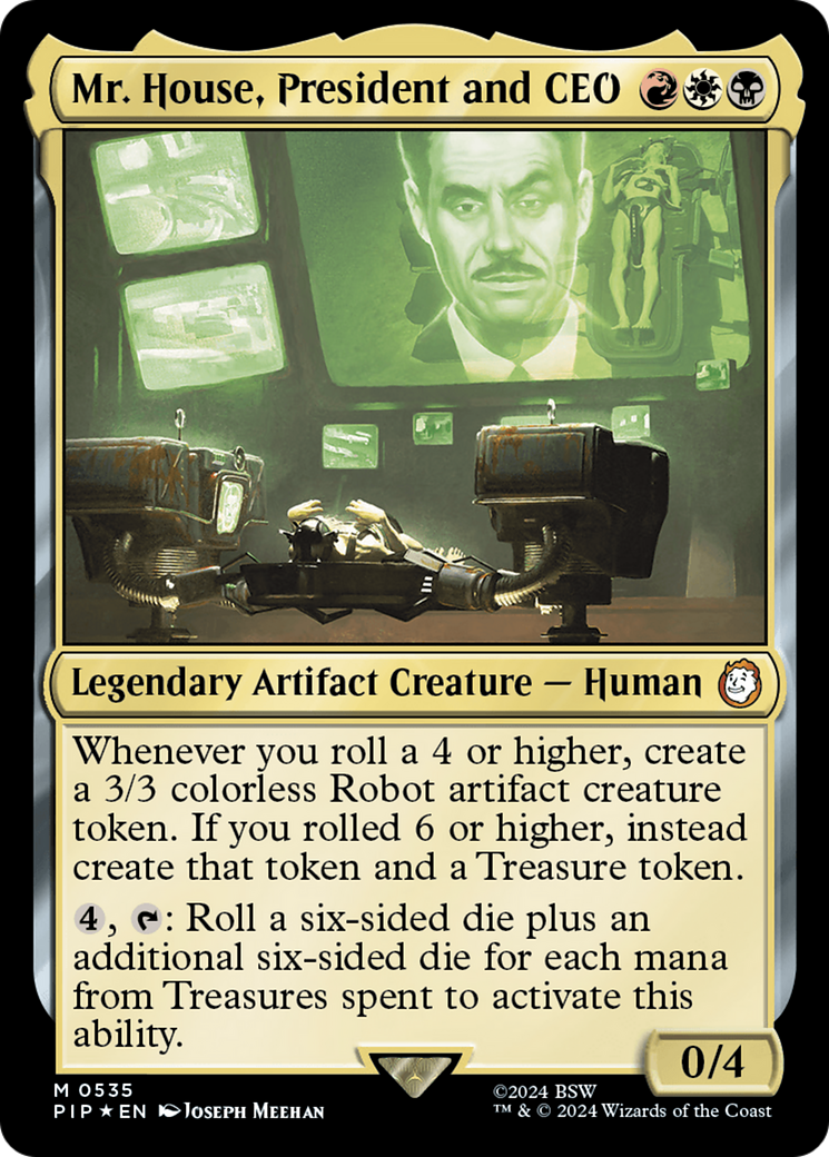 Mr. House, President and CEO (Surge Foil) [Fallout] MTG Single Magic: The Gathering    | Red Claw Gaming