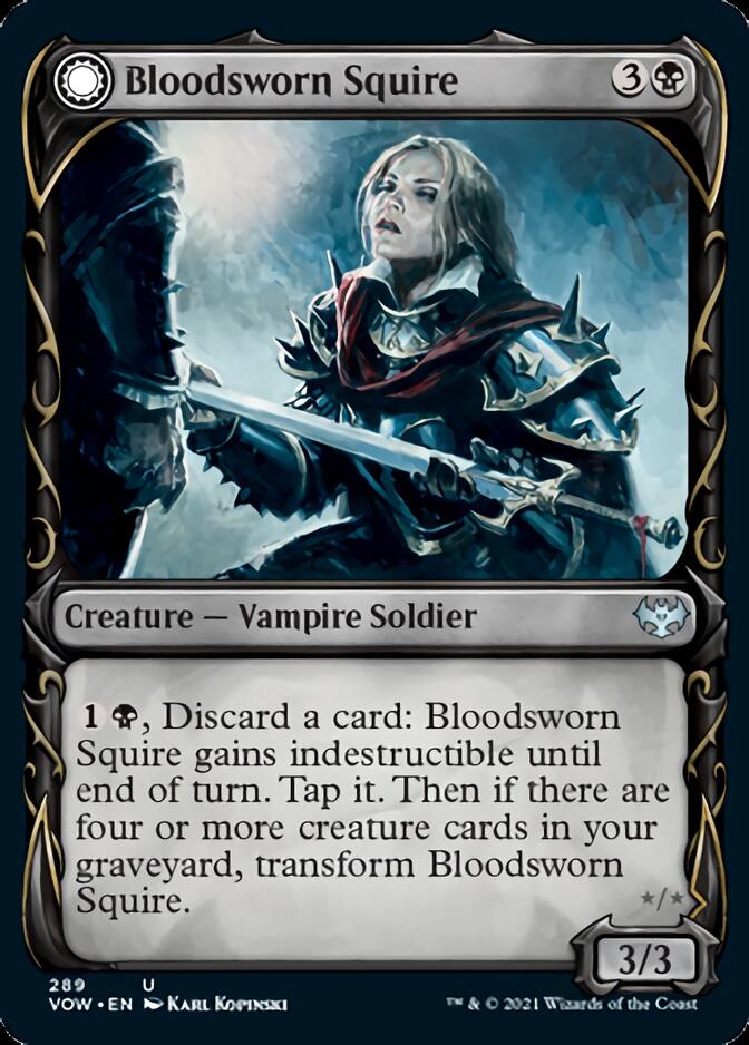 Bloodsworn Squire // Bloodsworn Knight (Showcase Fang Frame) [Innistrad: Crimson Vow] MTG Single Magic: The Gathering    | Red Claw Gaming