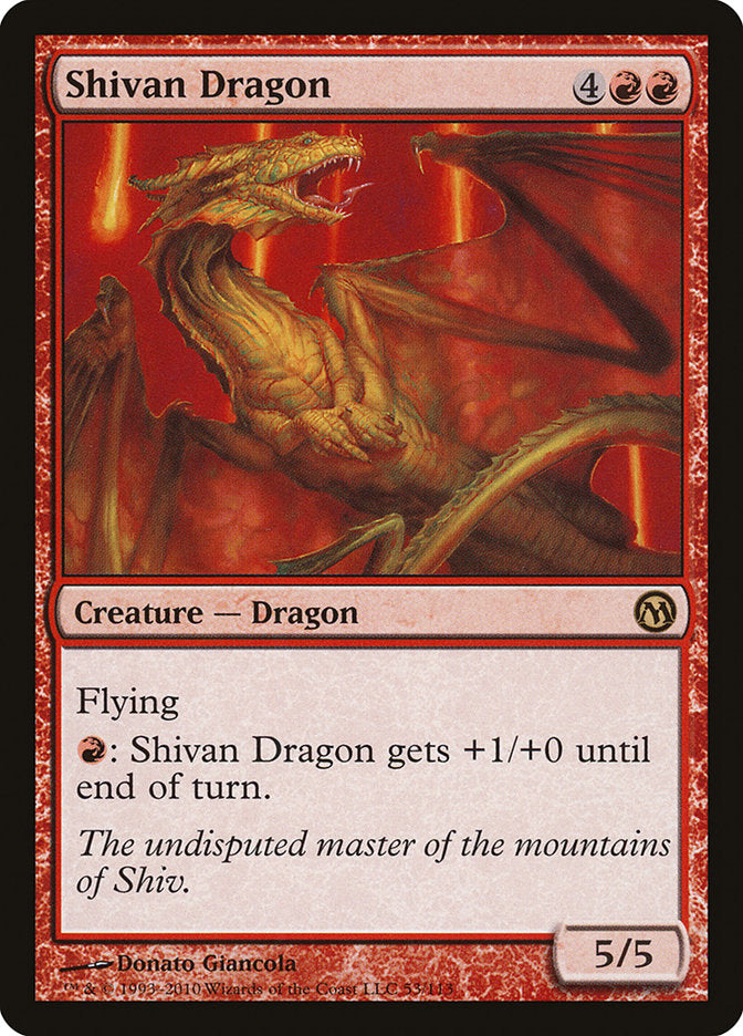 Shivan Dragon [Duels of the Planeswalkers] MTG Single Magic: The Gathering    | Red Claw Gaming