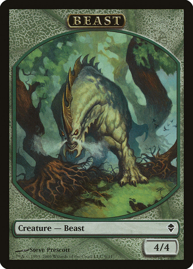 Beast Token [Zendikar Tokens] MTG Single Magic: The Gathering    | Red Claw Gaming