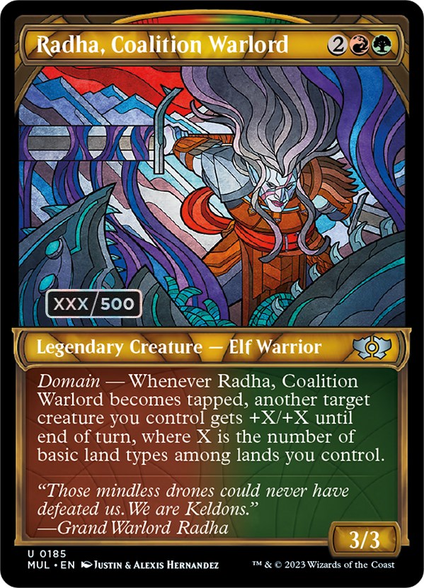 Radha, Coalition Warlord (Serialized) [Multiverse Legends] MTG Single Magic: The Gathering    | Red Claw Gaming