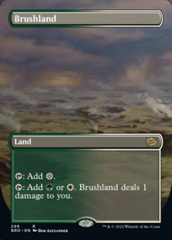 Brushland (Borderless Alternate Art) [The Brothers' War] MTG Single Magic: The Gathering    | Red Claw Gaming