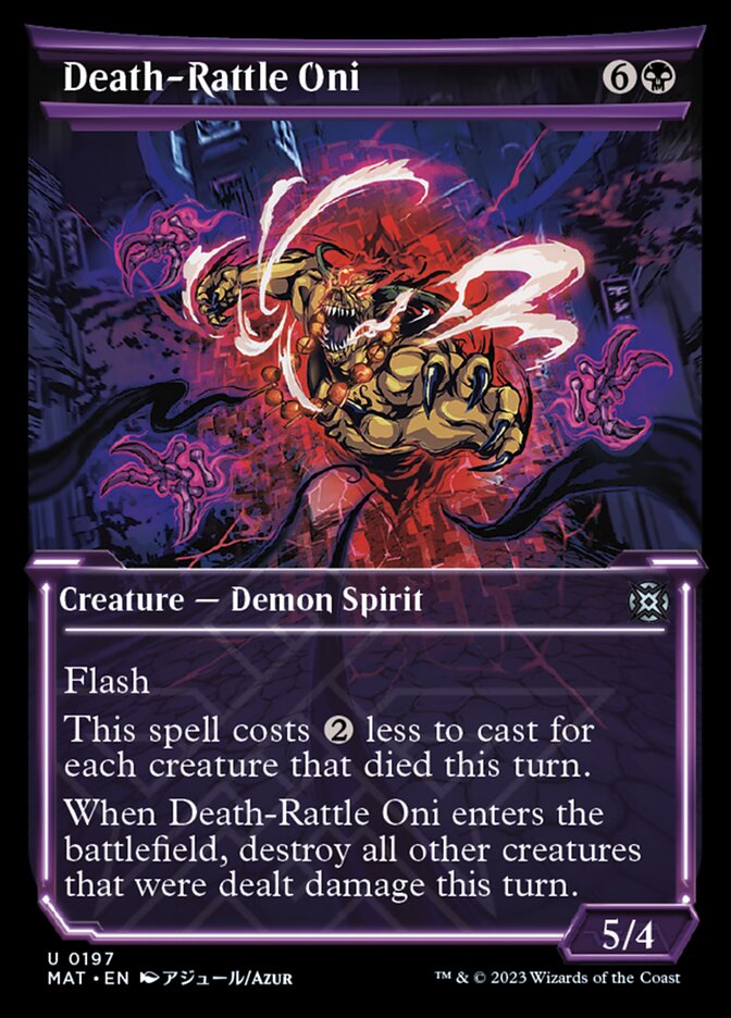 Death-Rattle Oni (Showcase Halo Foil) [March of the Machine: The Aftermath] MTG Single Magic: The Gathering    | Red Claw Gaming