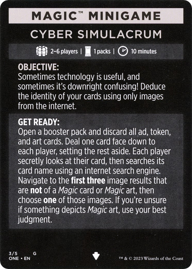 Cyber Simulacrum (Magic Minigame) [Phyrexia: All Will Be One Minigame] MTG Single Magic: The Gathering    | Red Claw Gaming