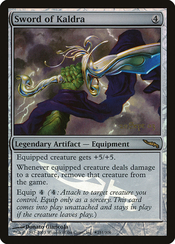 Sword of Kaldra [Mirrodin Promos] MTG Single Magic: The Gathering    | Red Claw Gaming