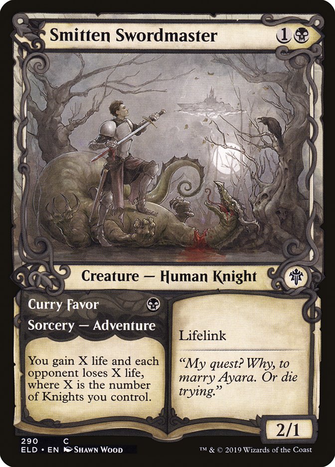 Smitten Swordmaster // Curry Favor (Showcase) [Throne of Eldraine] MTG Single Magic: The Gathering    | Red Claw Gaming
