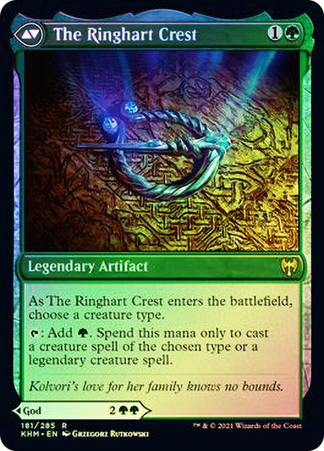 Kolvori, God of Kinship // The Ringhart Crest [Kaldheim Prerelease Promos] MTG Single Magic: The Gathering    | Red Claw Gaming