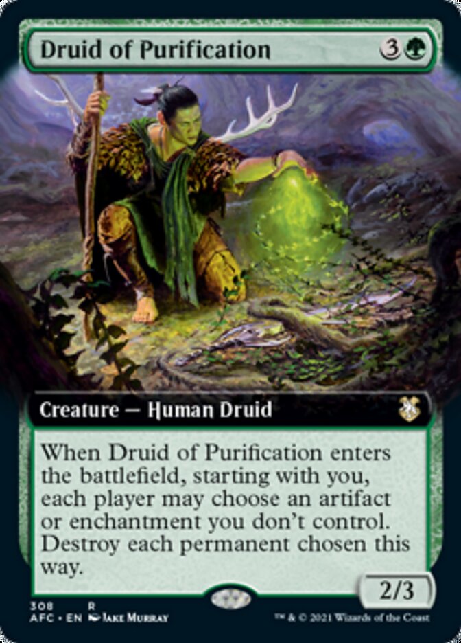 Druid of Purification (Extended Art) [Dungeons & Dragons: Adventures in the Forgotten Realms Commander] MTG Single Magic: The Gathering    | Red Claw Gaming