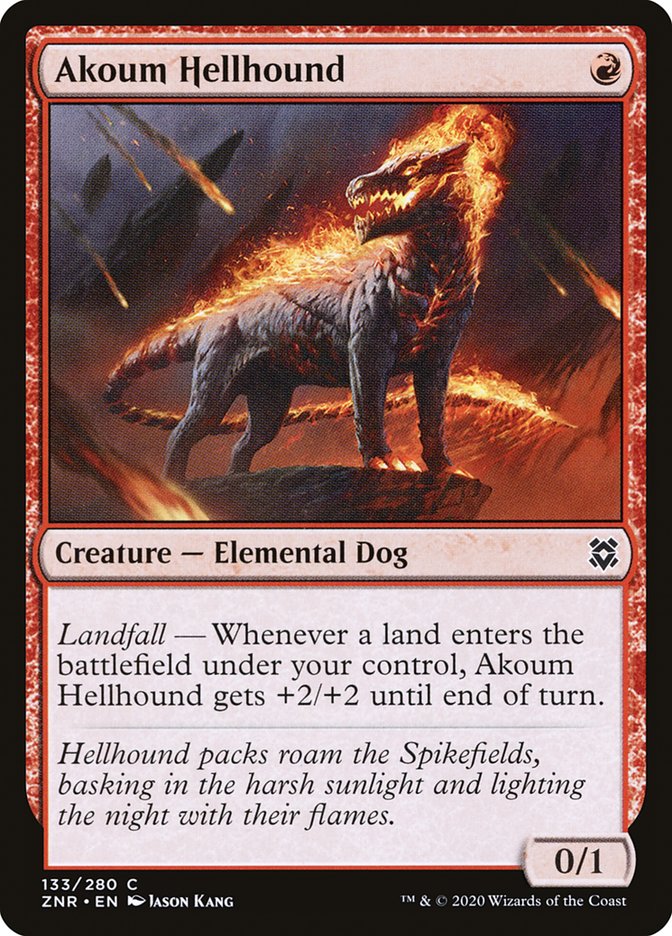 Akoum Hellhound [Zendikar Rising] MTG Single Magic: The Gathering    | Red Claw Gaming