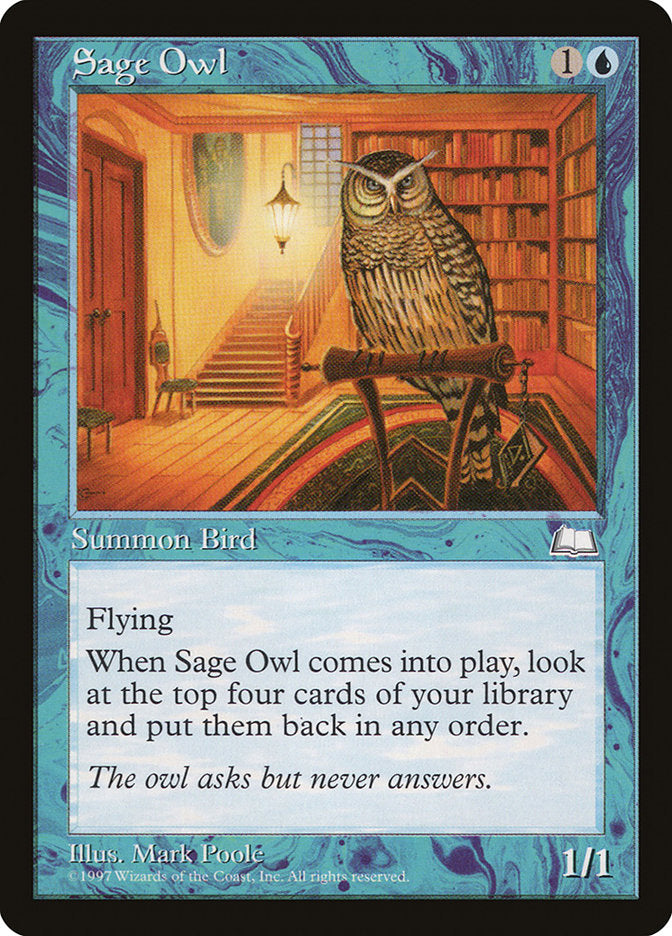 Sage Owl [Weatherlight] MTG Single Magic: The Gathering    | Red Claw Gaming