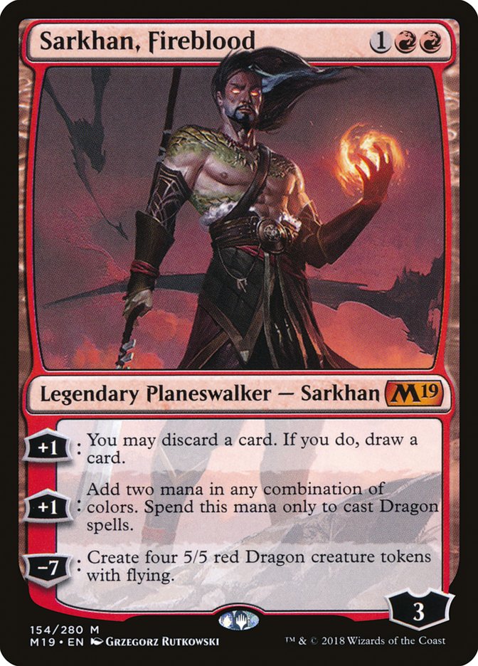 Sarkhan, Fireblood [Core Set 2019] MTG Single Magic: The Gathering    | Red Claw Gaming