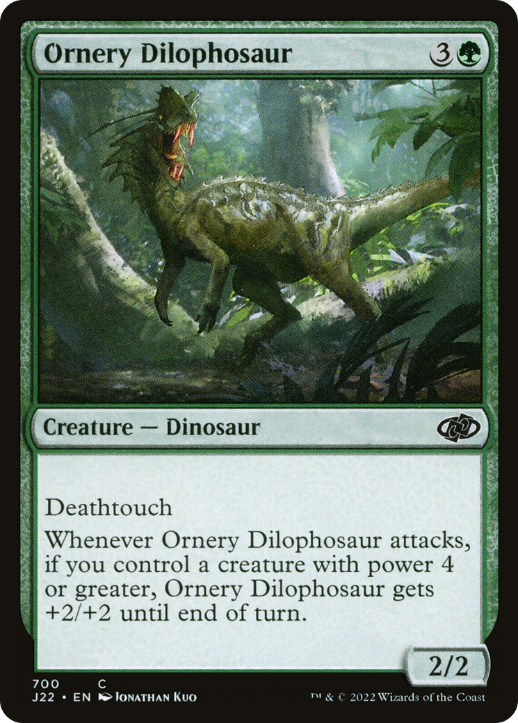 Ornery Dilophosaur [Jumpstart 2022] MTG Single Magic: The Gathering    | Red Claw Gaming