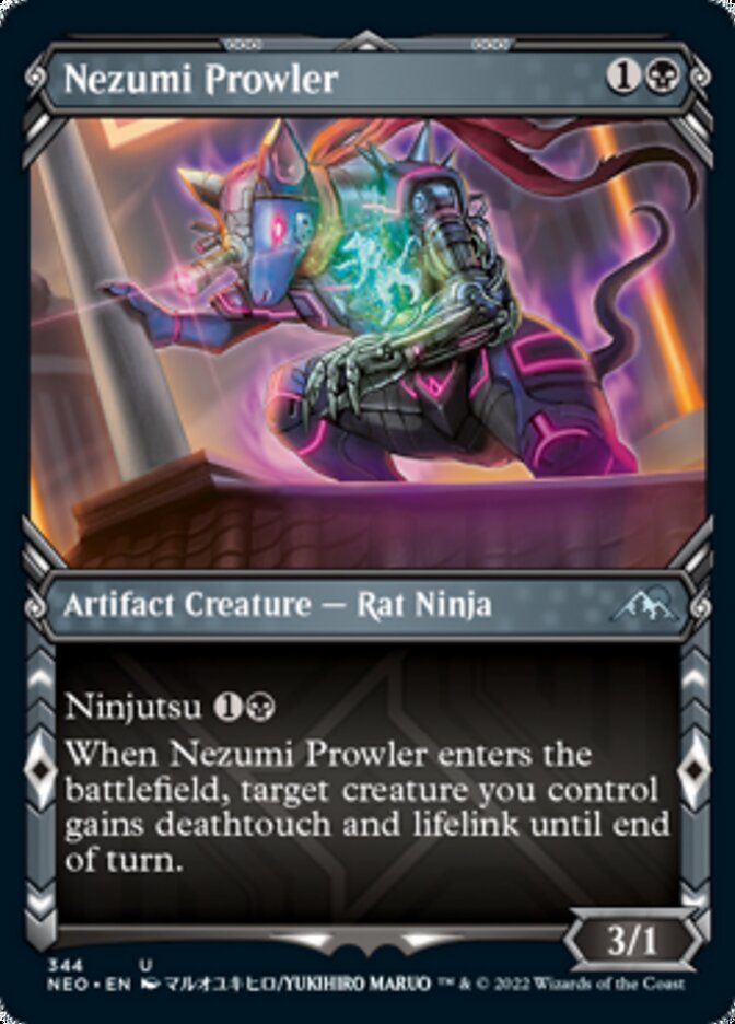 Nezumi Prowler (Showcase Ninja) [Kamigawa: Neon Dynasty] MTG Single Magic: The Gathering    | Red Claw Gaming