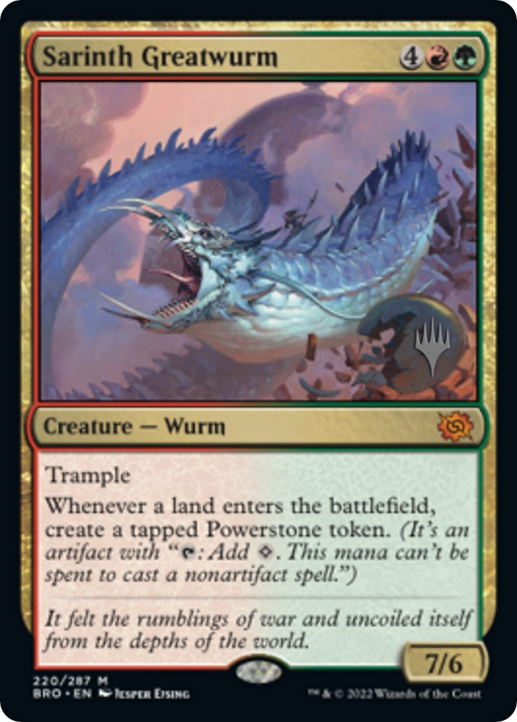 Sarinth Greatwurm (Promo Pack) [The Brothers' War Promos] MTG Single Magic: The Gathering    | Red Claw Gaming