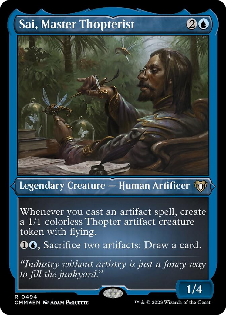 Sai, Master Thopterist (Foil Etched) [Commander Masters] MTG Single Magic: The Gathering    | Red Claw Gaming