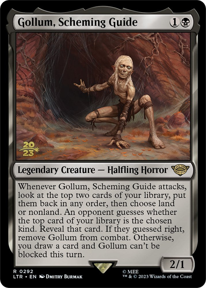 Gollum, Scheming Guide [The Lord of the Rings: Tales of Middle-Earth Prerelease Promos] MTG Single Magic: The Gathering    | Red Claw Gaming