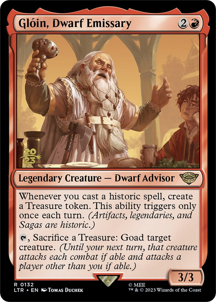 Gloin, Dwarf Emissary [The Lord of the Rings: Tales of Middle-Earth Prerelease Promos] MTG Single Magic: The Gathering    | Red Claw Gaming