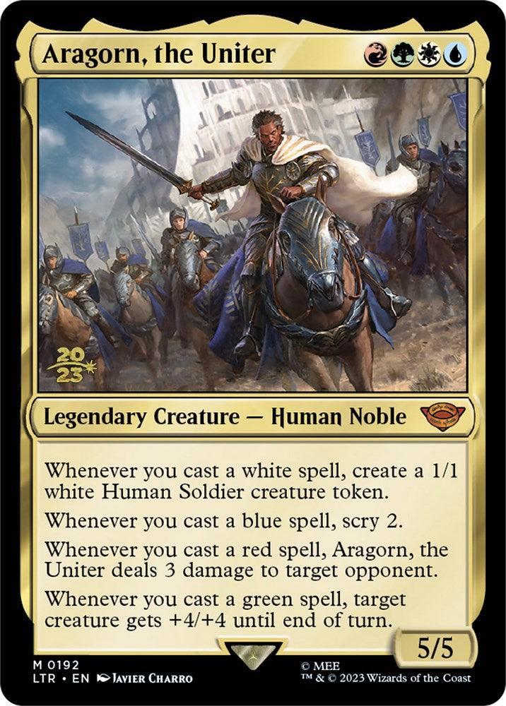 Aragorn, the Uniter [The Lord of the Rings: Tales of Middle-Earth Prerelease Promos] MTG Single Magic: The Gathering    | Red Claw Gaming