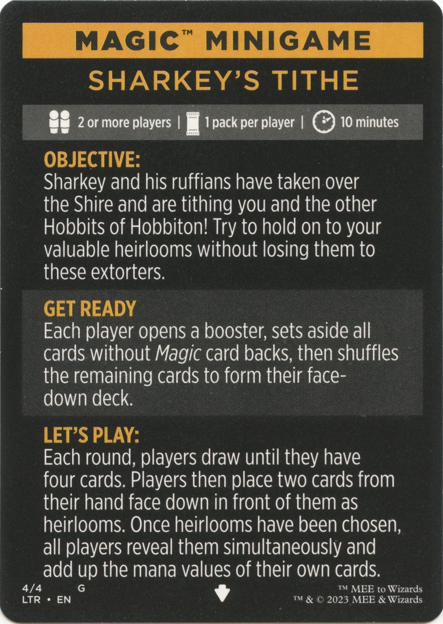 Sharkey's Tithe (Magic Minigame) [The Lord of the Rings: Tales of Middle-Earth Minigame] MTG Single Magic: The Gathering    | Red Claw Gaming