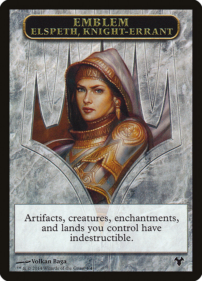 Emblem - Elspeth, Knight-Errant // Soldier Double-Sided Token [Modern Event Deck 2014 Tokens] MTG Single Magic: The Gathering    | Red Claw Gaming