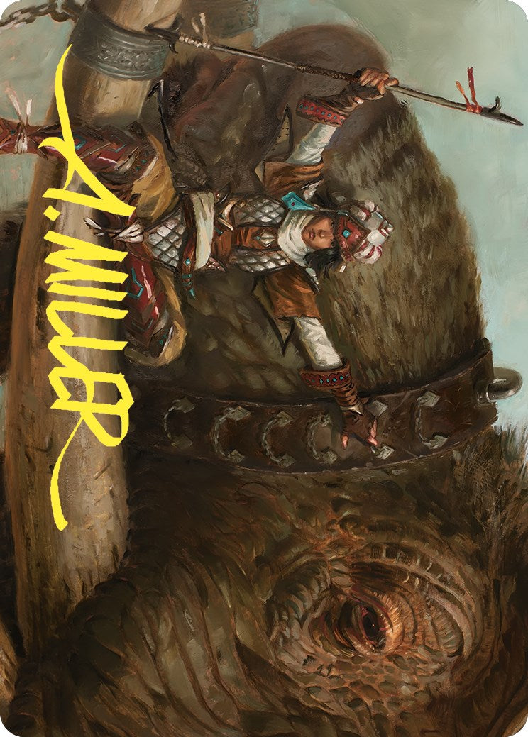 Tuskguard Captain Art Card (Gold-Stamped Signature) [Commander Masters Art Series] MTG Single Magic: The Gathering    | Red Claw Gaming