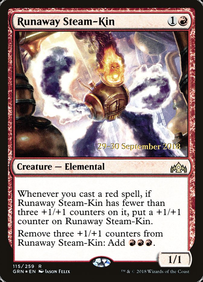Runaway Steam-Kin [Guilds of Ravnica Prerelease Promos] MTG Single Magic: The Gathering    | Red Claw Gaming
