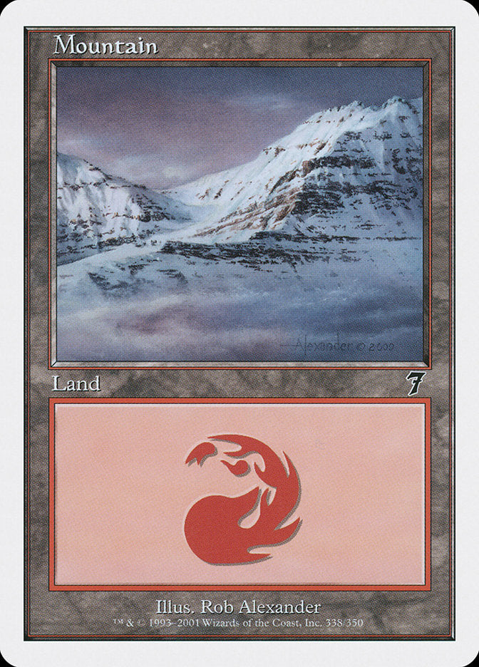 Mountain (338) [Seventh Edition] MTG Single Magic: The Gathering    | Red Claw Gaming