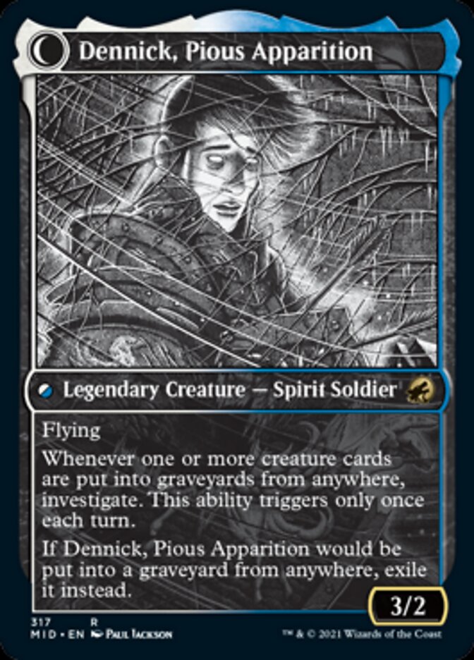 Dennick, Pious Apprentice // Dennick, Pious Apparition (Showcase Eternal Night) [Innistrad: Midnight Hunt] MTG Single Magic: The Gathering    | Red Claw Gaming