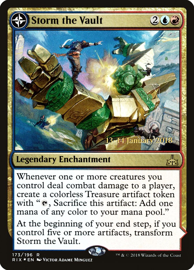 Storm the Vault // Vault of Catlacan [Rivals of Ixalan Prerelease Promos] MTG Single Magic: The Gathering    | Red Claw Gaming