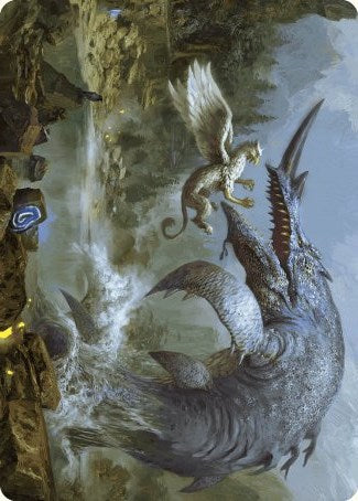 Horned Loch-Whale Art Card [Wilds of Eldraine Art Series] MTG Single Magic: The Gathering    | Red Claw Gaming