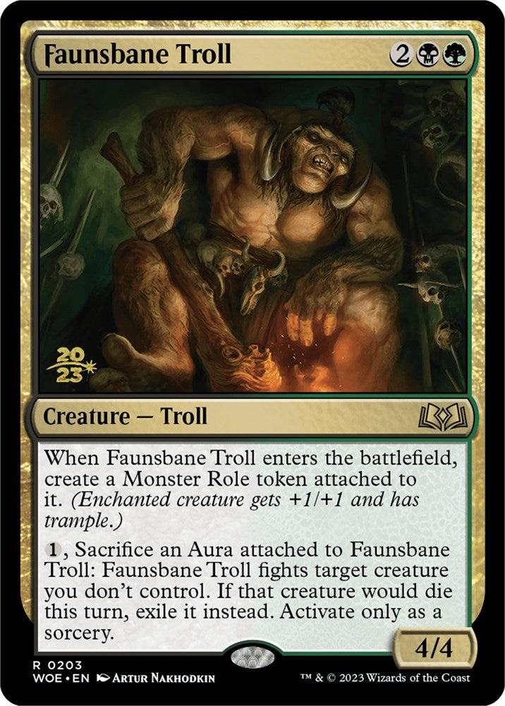 Faunsbane Troll [Wilds of Eldraine Prerelease Promos] MTG Single Magic: The Gathering    | Red Claw Gaming