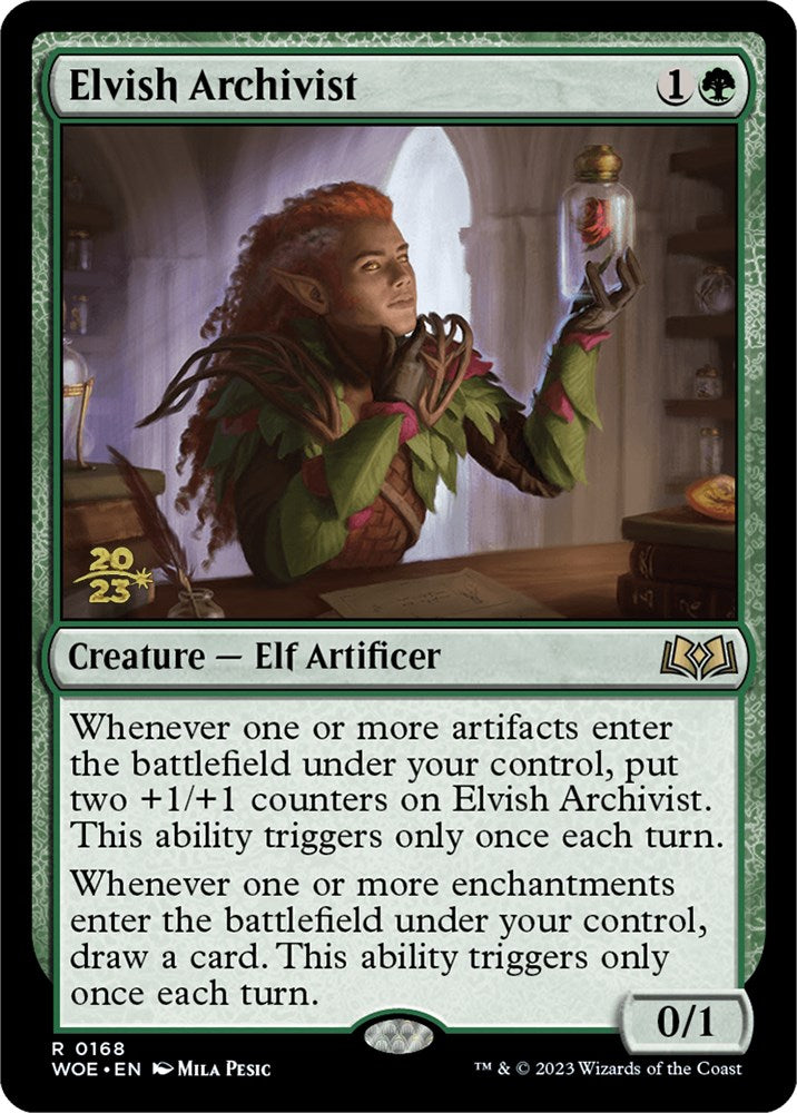 Elvish Archivist [Wilds of Eldraine Prerelease Promos] MTG Single Magic: The Gathering    | Red Claw Gaming