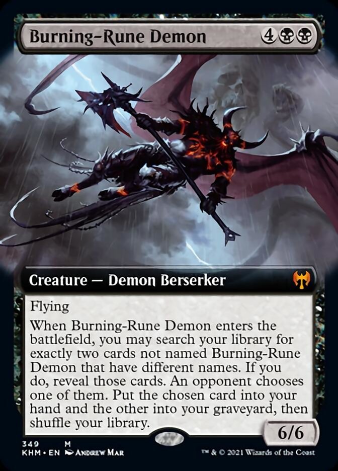 Burning-Rune Demon (Extended Art) [Kaldheim] MTG Single Magic: The Gathering    | Red Claw Gaming