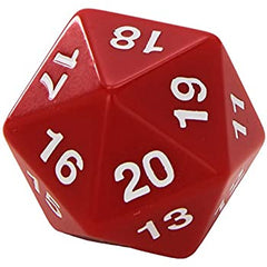 Jumbo Opaque D20 (Countdown) Dice Universal DIstribution Red   | Red Claw Gaming