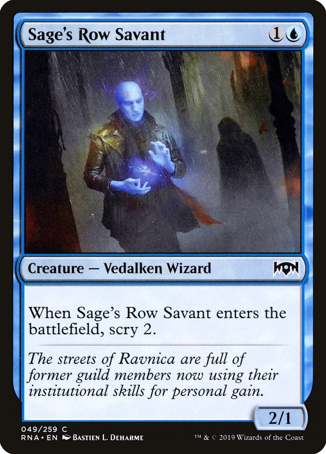 Sage's Row Savant [Ravnica Allegiance] MTG Single Magic: The Gathering    | Red Claw Gaming