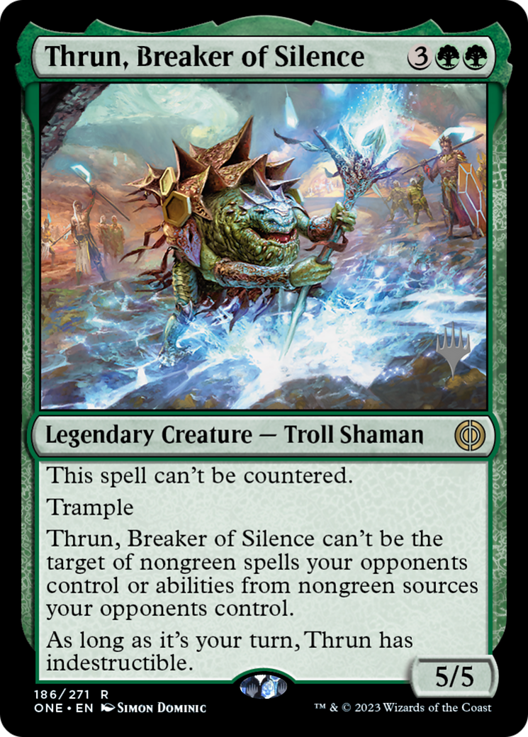 Thrun, Breaker of Silence (Promo Pack) [Phyrexia: All Will Be One Promos] MTG Single Magic: The Gathering    | Red Claw Gaming