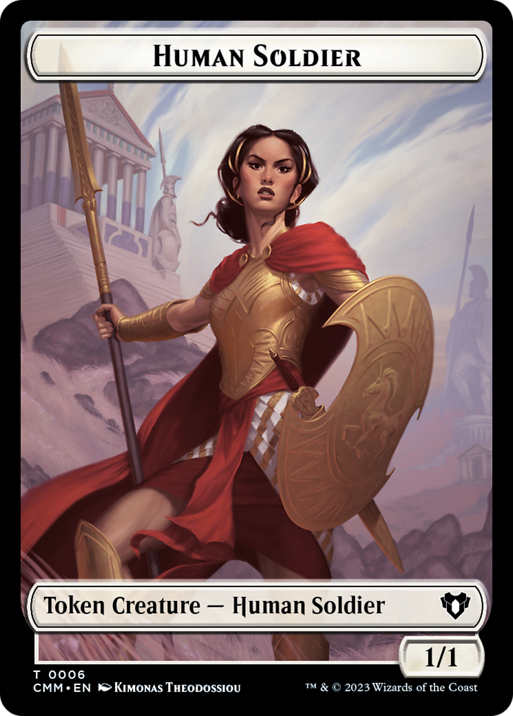 Human Soldier // Knight Double-Sided Token [Commander Masters Tokens] MTG Single Magic: The Gathering    | Red Claw Gaming