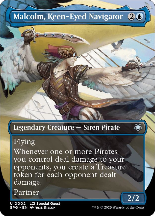 Malcolm, Keen-Eyed Navigator (Borderless) [The Lost Caverns of Ixalan Special Guests] MTG Single Magic: The Gathering    | Red Claw Gaming