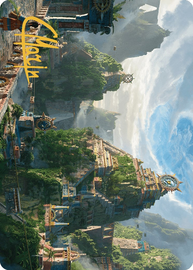 Clifftop Retreat Art Card (Gold-Stamped Signature) [The Lost Caverns of Ixalan Art Series] MTG Single Magic: The Gathering    | Red Claw Gaming