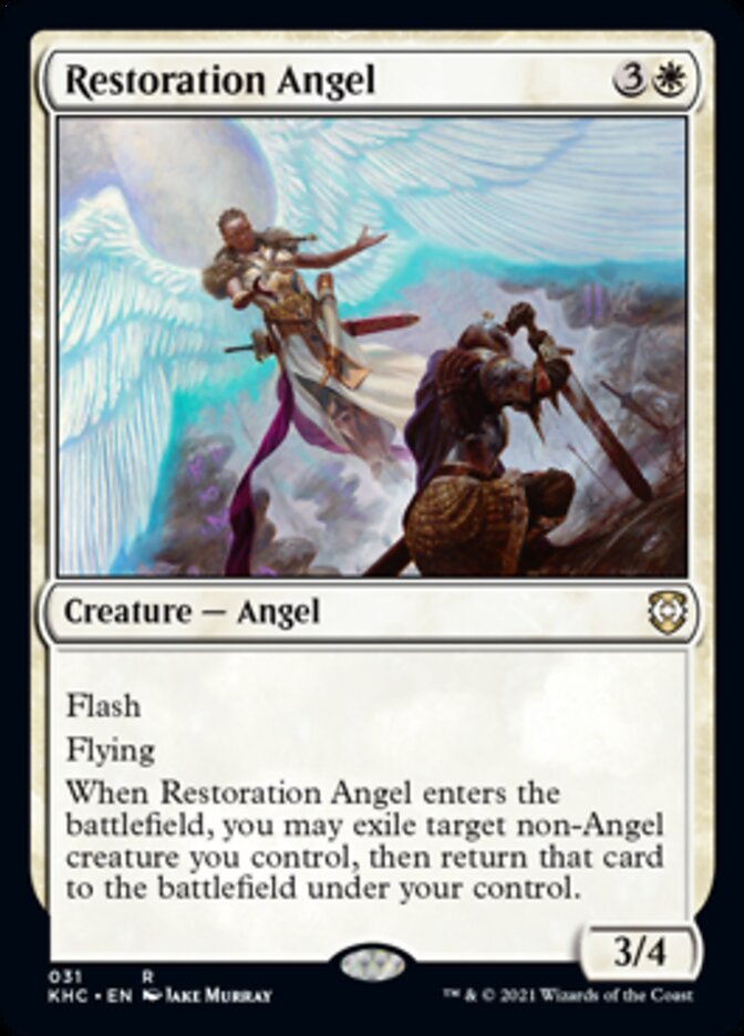 Restoration Angel [Kaldheim Commander] MTG Single Magic: The Gathering    | Red Claw Gaming