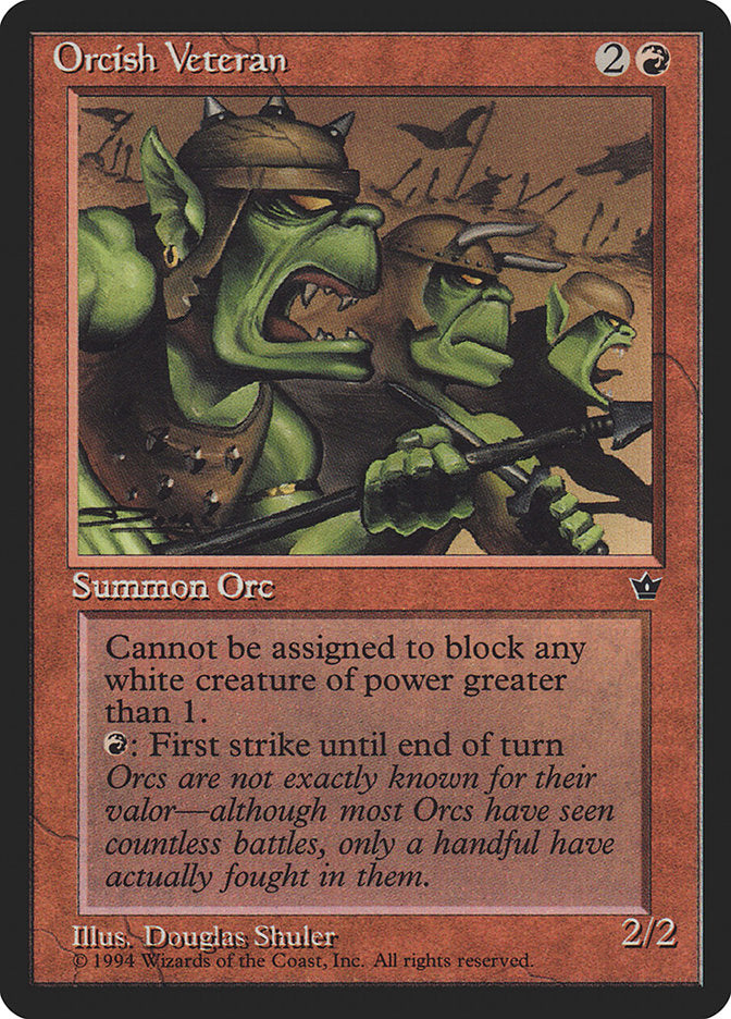 Orcish Veteran (Douglas Shuler) [Fallen Empires] MTG Single Magic: The Gathering    | Red Claw Gaming